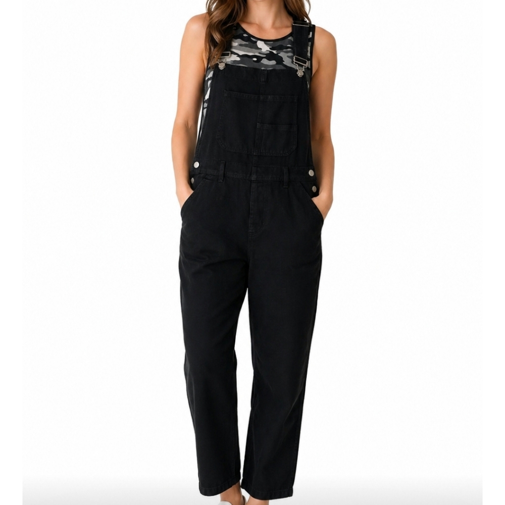 Anbress Black Women's Denim Overalls Sz S Preowed